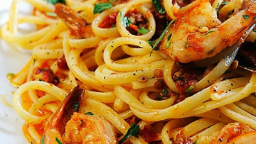 Pasta with Spicy Marinara Shrimp